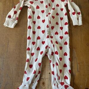 Carter's Cream and Red Heart Footie